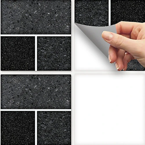 Stick And Go 8 Tile Stickers : Black Granite - To Stick Over 15cm X 15cm (6x6) Tiles Peel Off The StickerRoll - Apply On Tiles 3 Stick And Go 8 Tile Stickers : Black Granite - To Stick Over 15cm X 15cm (6x6) Tiles Peel Off The StickerRoll - Apply On Tiles