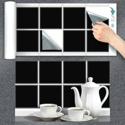 Floors Specialty Shop 39 Floors Specialty Shop -Floors Specialty Shop stick and go 8 tile stickers black to stick over 15cm x 15cm 6x6 tiles peel off the stickerroll apply on tiles5060300426431 02c MP