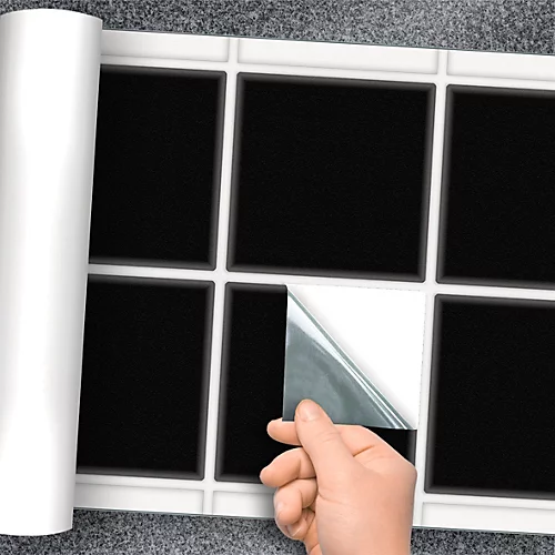 Stick And Go 8 Tile Stickers : Black - To Stick Over 15cm X 15cm (6x6) Tiles Peel Off The StickerRoll - Apply On Tiles 5 Stick And Go 8 Tile Stickers : Black - To Stick Over 15cm X 15cm (6x6) Tiles Peel Off The StickerRoll - Apply On Tiles - Image 3