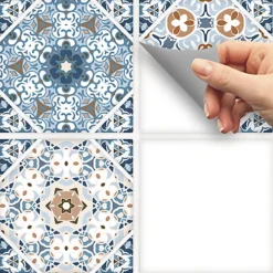 Stick And Go 8 Tile Stickers : Hexagon Geo - To Stick Over 15cm X 15cm (6x6) Tiles Peel Off The StickerRoll - Apply On Tiles