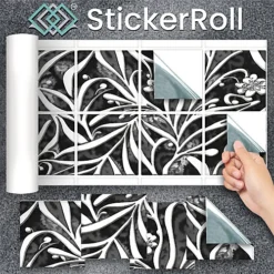 Stick And Go 8 Tile Stickers : Mono Frieze - To Stick Over 15cm X 15cm (6x6) Tiles Peel Off The StickerRoll - Apply On Tiles -Floors Specialty Shop stick and go 8 tile stickers mono frieze to stick over 15cm x 15cm 6x6 tiles peel off the stickerroll apply on tiles5060300426523 04c MP