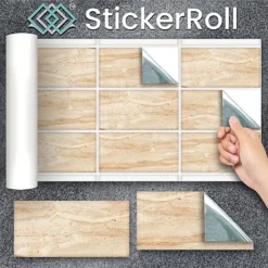 Stick And Go 9 Tile Stickers : Sahara - To Stick Over 20cm X 10cm (8x4) Tiles Peel Off The StickerRoll - Apply On Tiles 9 Stick And Go 9 Tile Stickers : Sahara - To Stick Over 20cm X 10cm (8x4) Tiles Peel Off The StickerRoll - Apply On Tiles -Floors Specialty Shop stick and go 9 tile stickers sahara to stick over 20cm x 10cm 8x4 tiles peel off the stickerroll apply on tiles5060300426615 04c MP