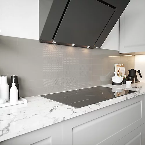 Tangier Grey Gloss Ceramic Wall Tile, Pack Of 54, (L)245mm (W)75mm