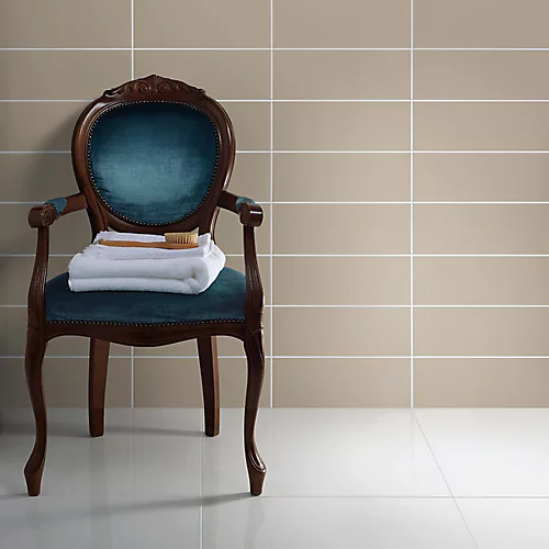 Tones Latte Satin Ceramic Wall Tile, Pack Of 17, (L)400mm (W)150mm 5 Tones Latte Satin Ceramic Wall Tile, Pack Of 17, (L)400mm (W)150mm - Image 3