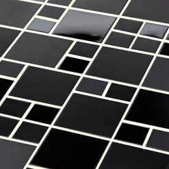 Tourino Black Stainless Steel Mosaic Tile, (L)300mm (W)300mm -Floors Specialty Shop tourino black stainless steel mosaic tile l 300mm w 300mm3663602994213 03bq