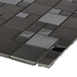 Tourino Black Stainless Steel Mosaic Tile, (L)300mm (W)300mm -Floors Specialty Shop tourino black stainless steel mosaic tile l 300mm w 300mm3663602994213 36c