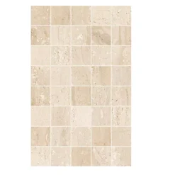 Travertina Light Beige Gloss Decor Ceramic Wall Tile, Pack Of 10, (L)402.4mm (W)251.6mm