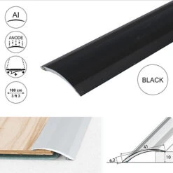 Value 5 Pack A48 41mm Anodised Aluminium Self Adhesive Door Threshold Ramp Profile Black 1.0m -Floors Specialty Shop value 5 pack a48 41mm anodised aluminium self adhesive door threshold ramp profile black 1 0m5056691371870 03c MP