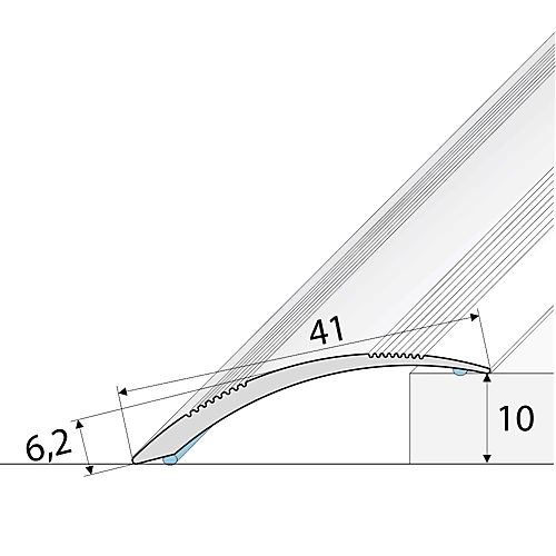 Value 5 Pack A48 41mm Anodised Aluminium Self Adhesive Door Threshold Ramp Profile Champagne 1.0m 4 Value 5 Pack A48 41mm Anodised Aluminium Self Adhesive Door Threshold Ramp Profile Champagne 1.0m - Image 2