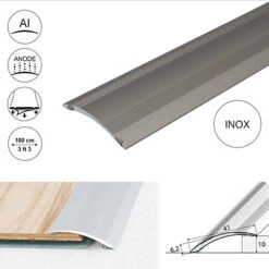 Value 5 Pack A48 41mm Anodised Aluminium Self Adhesive Door Threshold Ramp Profile Inox 1.0m -Floors Specialty Shop value 5 pack a48 41mm anodised aluminium self adhesive door threshold ramp profile inox 1 0m5056691371863 03c MP