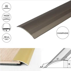 Value 5 Pack A49 61mm Anodised Aluminium Self Adhesive Door Threshold Ramp Profile Champagne 1m -Floors Specialty Shop value 5 pack a49 61mm anodised aluminium self adhesive door threshold ramp profile champagne 1m5056691371931 03c MP