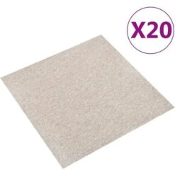 VidaXL Carpet Floor Tiles 20 Pcs 5 MÂ² 50x50 Cm Light Beige