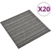 VidaXL Carpet Floor Tiles 20 Pcs 5 M² 50x50 Cm Striped Anthracite 1 VidaXL Carpet Floor Tiles 20 Pcs 5 M² 50x50 Cm Striped Anthracite -Floors Specialty Shop vidaXL Carpet Floor Tiles 20 pcs 5 mA² 50x50 cm Striped Anthracite