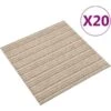 VidaXL Carpet Floor Tiles 20 Pcs 5 MÂ² 50x50 Cm Striped Beige -Floors Specialty Shop vidaXL Carpet Floor Tiles 20 pcs 5 mA² 50x50 cm Striped Beige