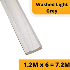 Washed Light Grey Laminate Beading Scotia Edge Trim Grey - 1.2M X 6 Total 7.2 Meters