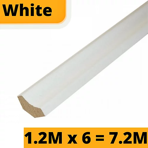 White Laminate Beading Scotia Edge Trim - 1.2M X 6 Total 7.2 Meters 3 White Laminate Beading Scotia Edge Trim - 1.2M X 6 Total 7.2 Meters